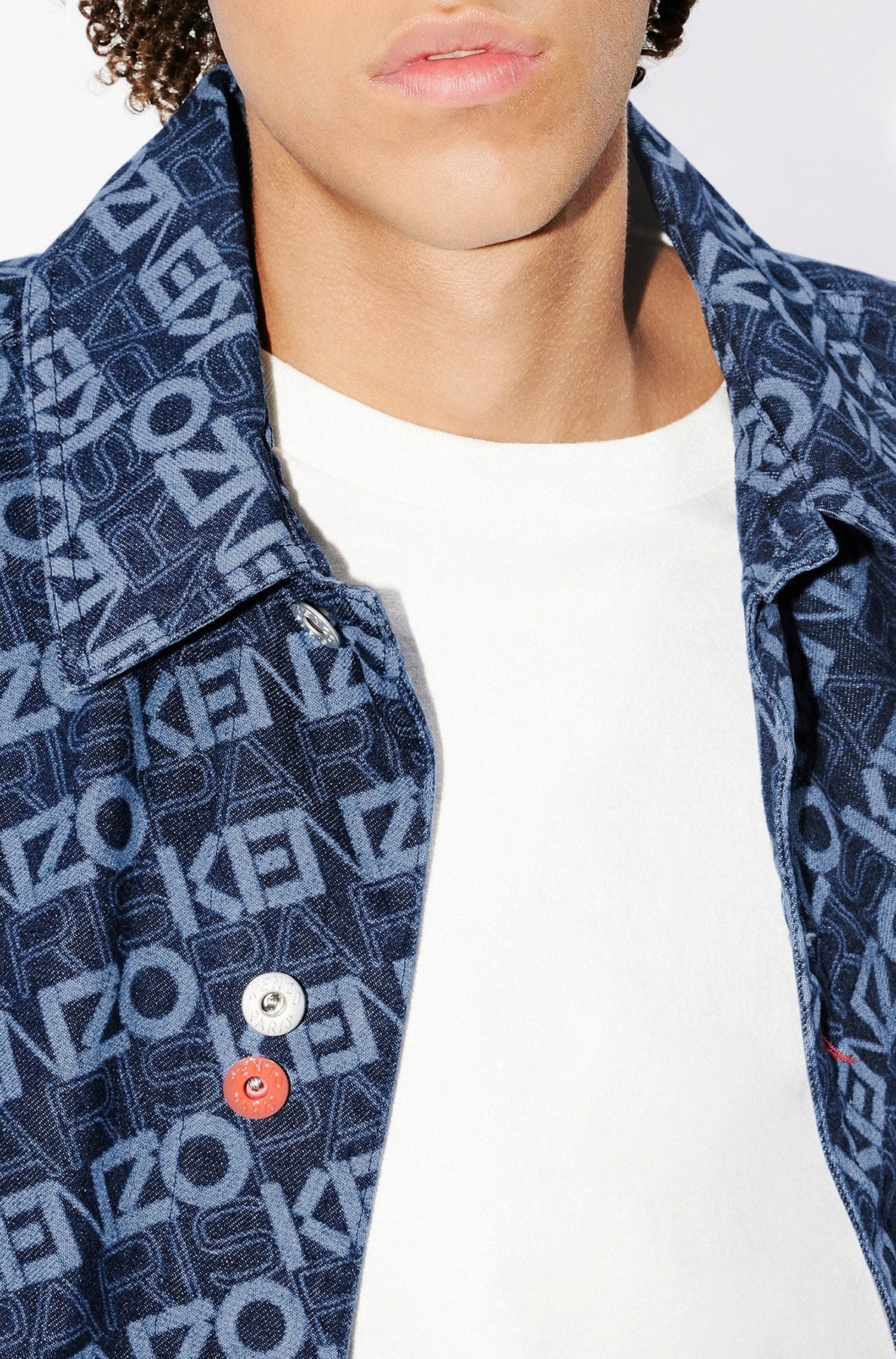 Monogram denim workwear jacket - Rinse Blue Denim