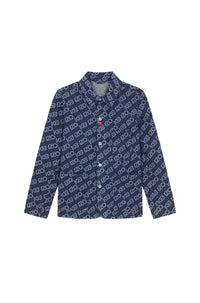 Monogram denim workwear jacket - Rinse Blue Denim