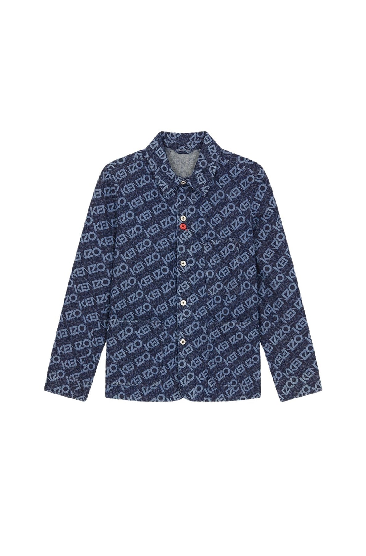 Monogram denim workwear jacket - Rinse Blue Denim