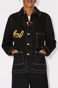 Veste workwear "Kenzo Archive Logo" en denim - Rinse Black Denim