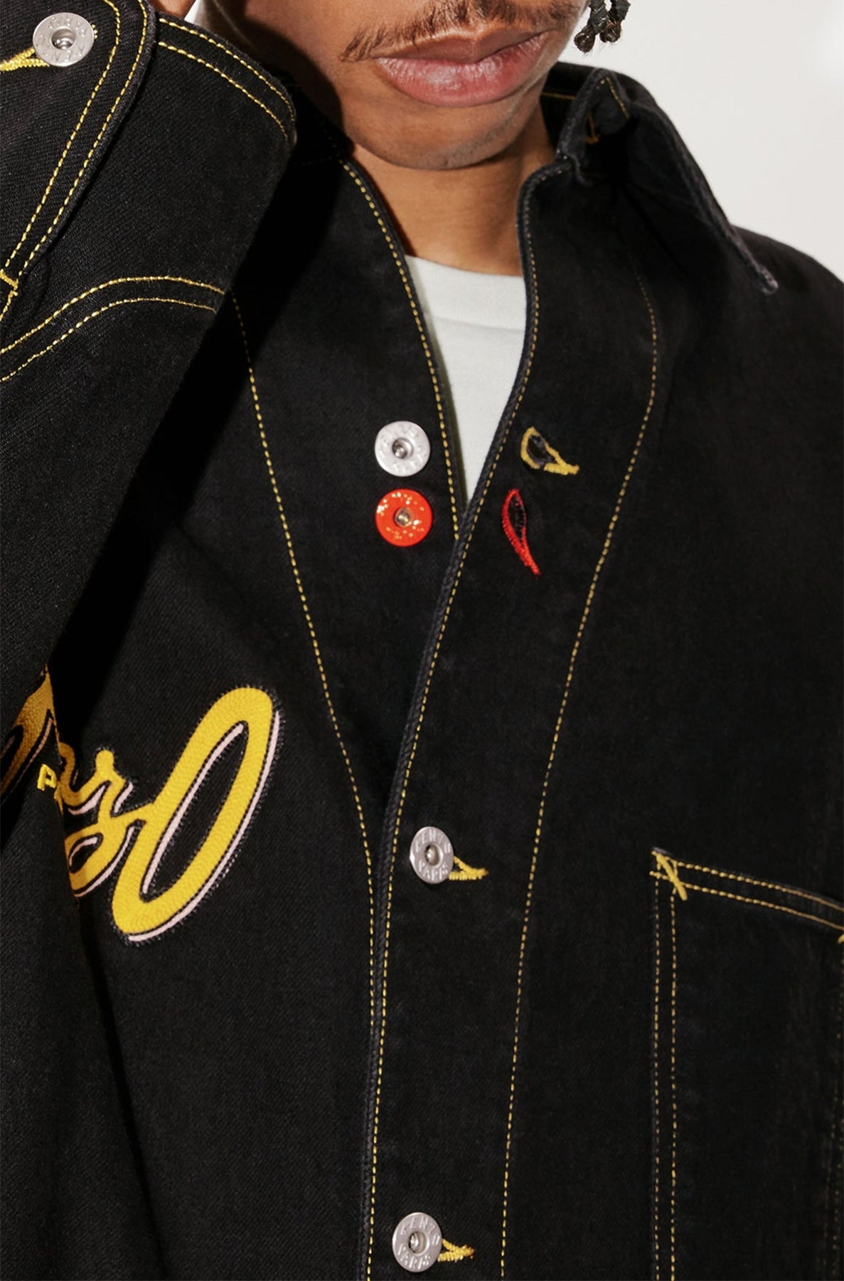 Veste workwear "Kenzo Archive Logo" en denim - Rinse Black Denim