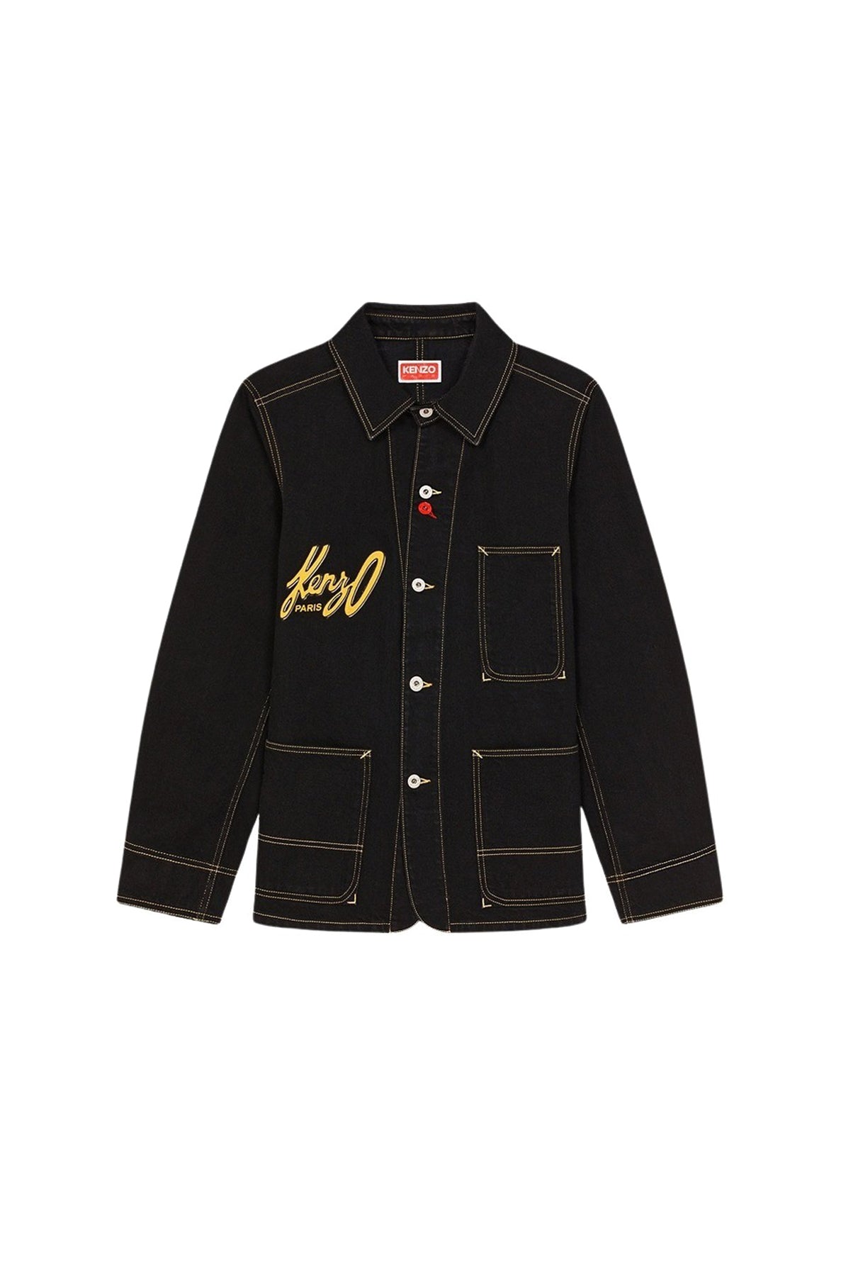 Veste workwear "Kenzo Archive Logo" en denim - Rinse Black Denim