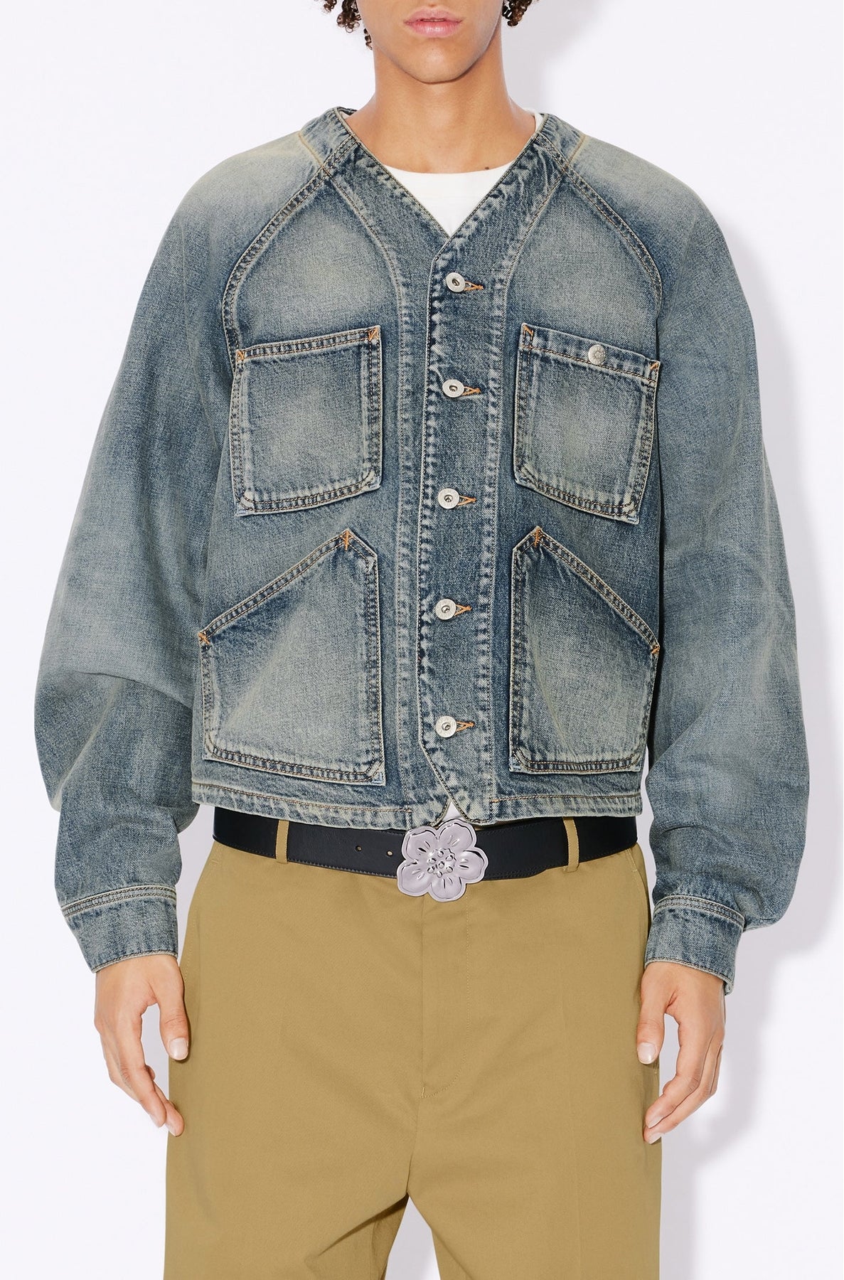 Denim workwear jacket - Stone Bl Dirty Blue Denim