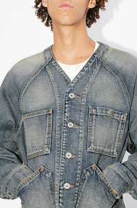 Denim workwear jacket - Stone Bl Dirty Blue Denim