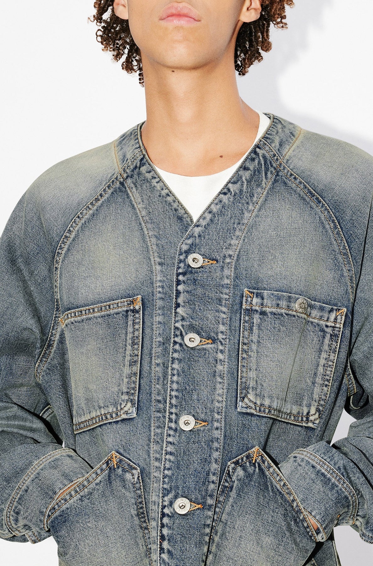 Denim workwear jacket - Stone Bl Dirty Blue Denim