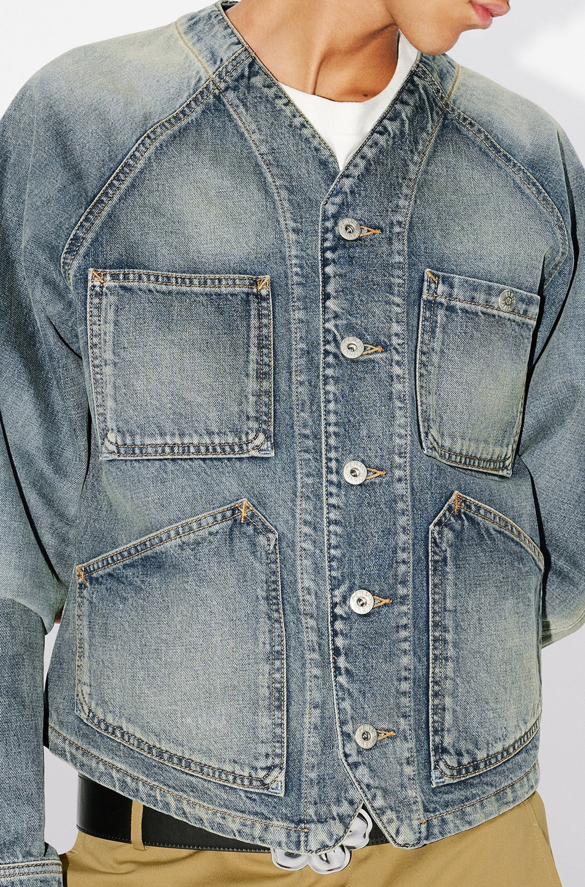 Denim workwear jacket - Stone Bl Dirty Blue Denim