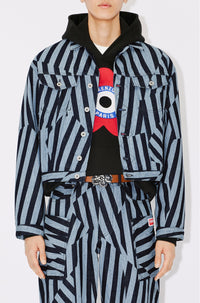Kenzo Dazzle Stripe Trucker Jacket - Rinse Blue Denim