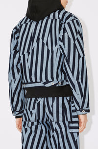 Kenzo Dazzle Stripe Trucker Jacket - Rinse Blue Denim
