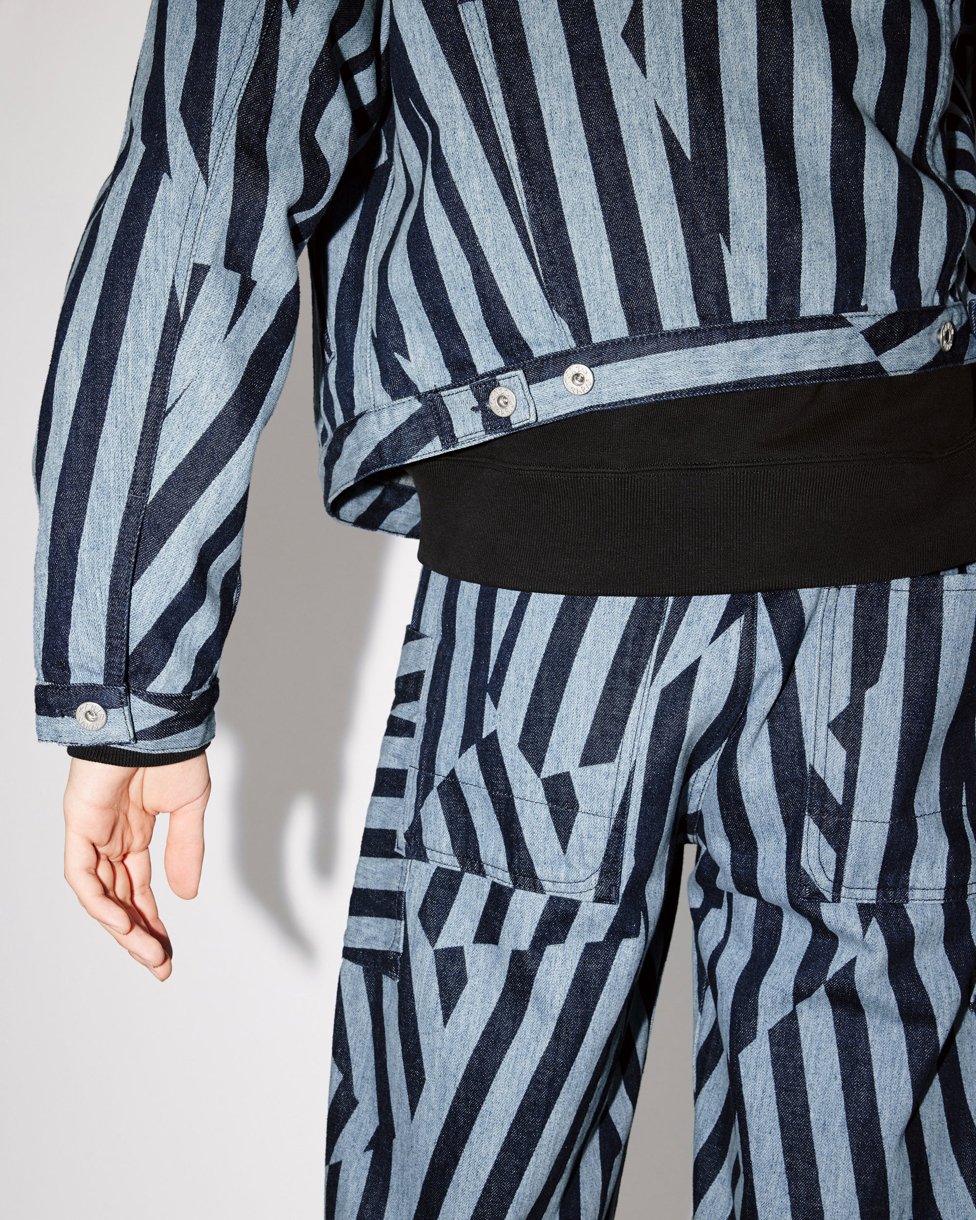 Kenzo Dazzle Stripe Trucker Jacket - Rinse Blue Denim