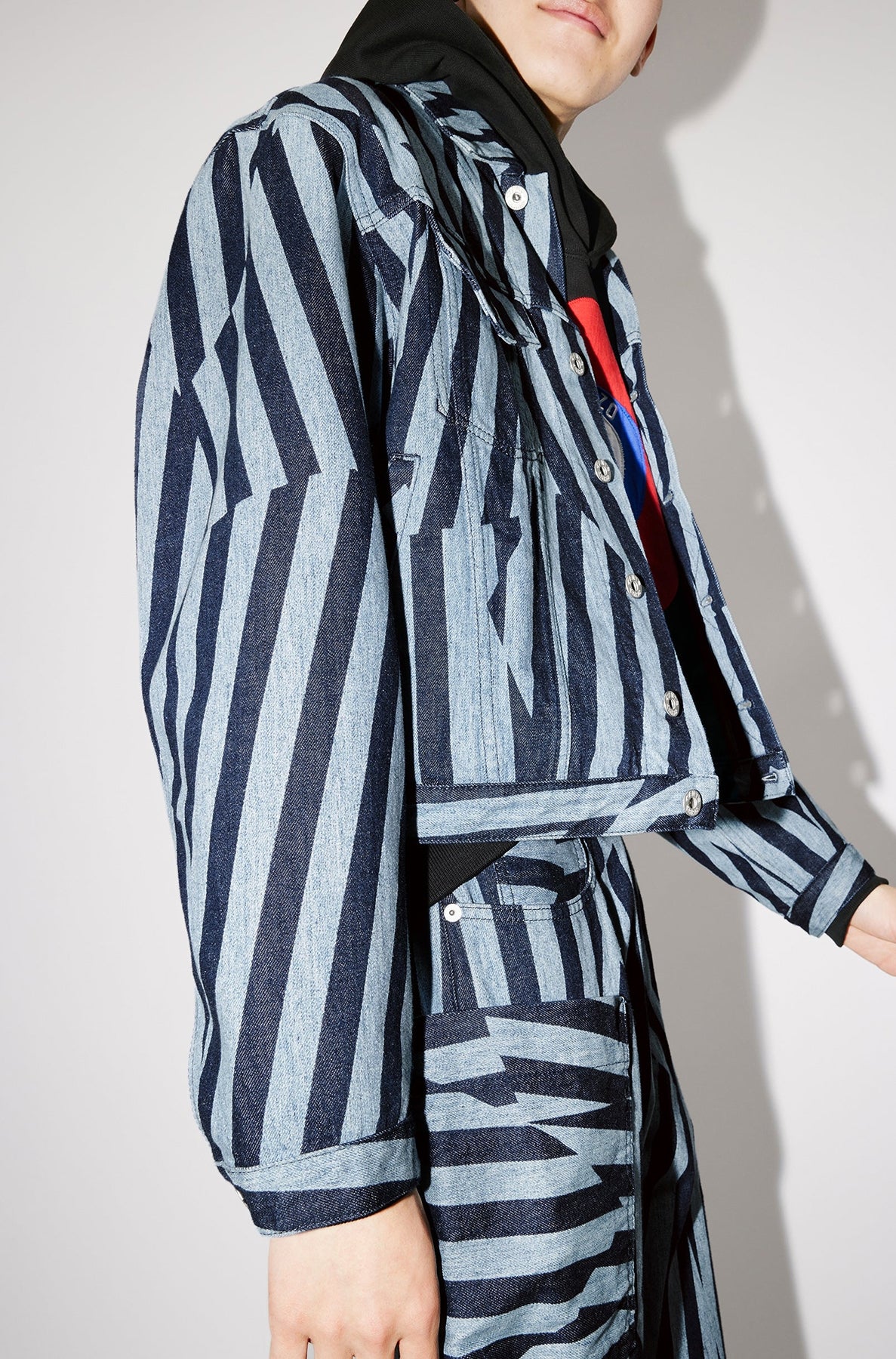 Kenzo Dazzle Stripe Trucker Jacket - Rinse Blue Denim