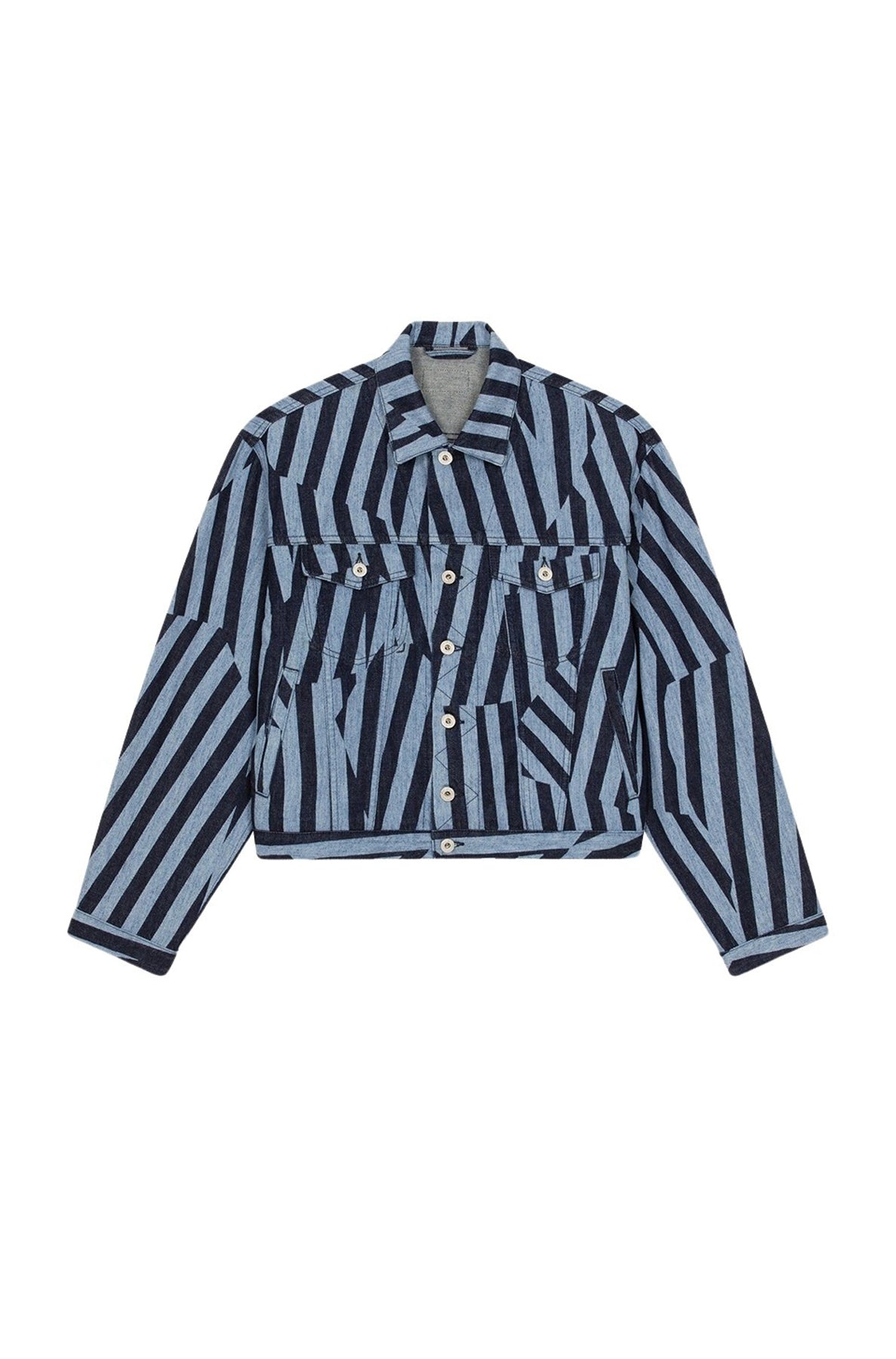 Kenzo Dazzle Stripe Trucker Jacket - Rinse Blue Denim