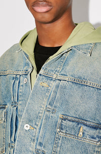 Denim trucker jacket - Stone Bl Dirty Blue Denim
