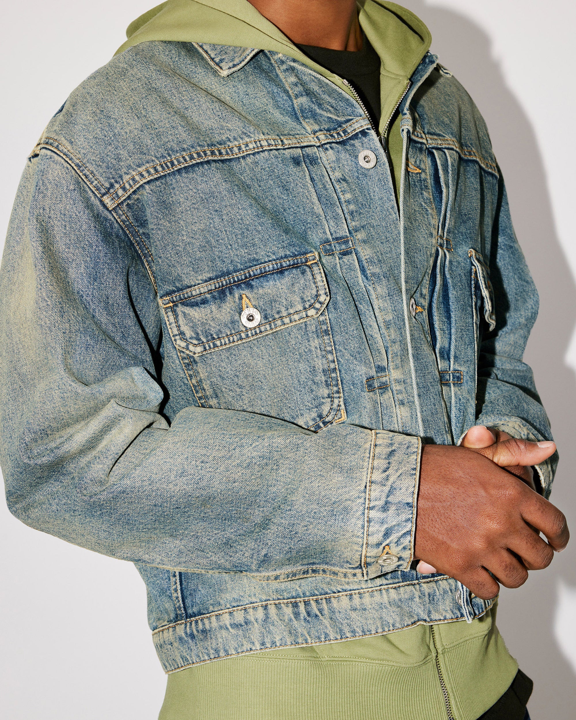Denim trucker jacket - Stone Bl Dirty Blue Denim