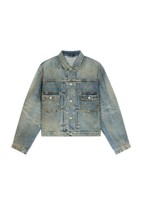 Denim trucker jacket - Stone Bl Dirty Blue Denim