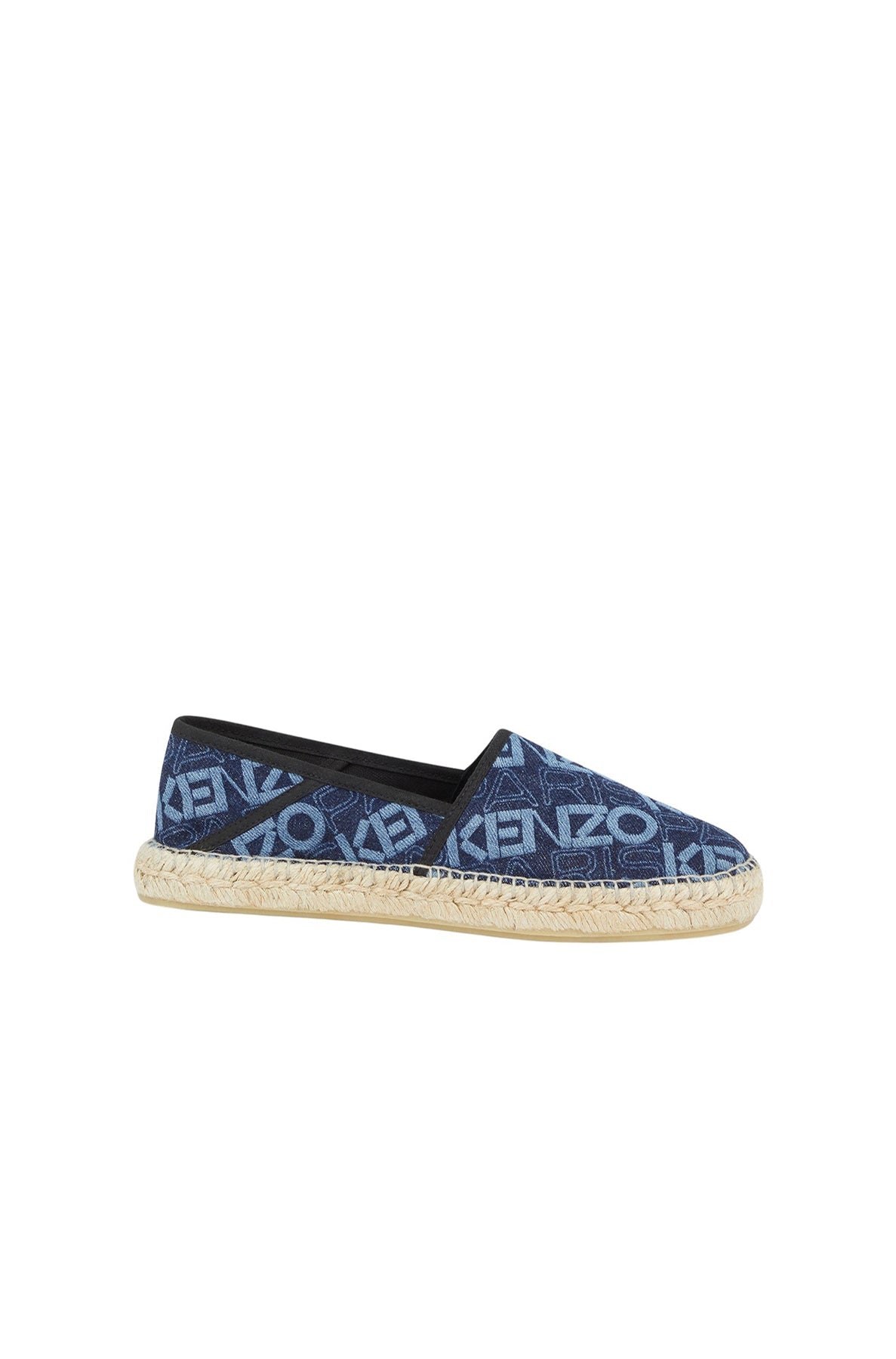 Espadrilles plates Logo en denim - Rinse Blue