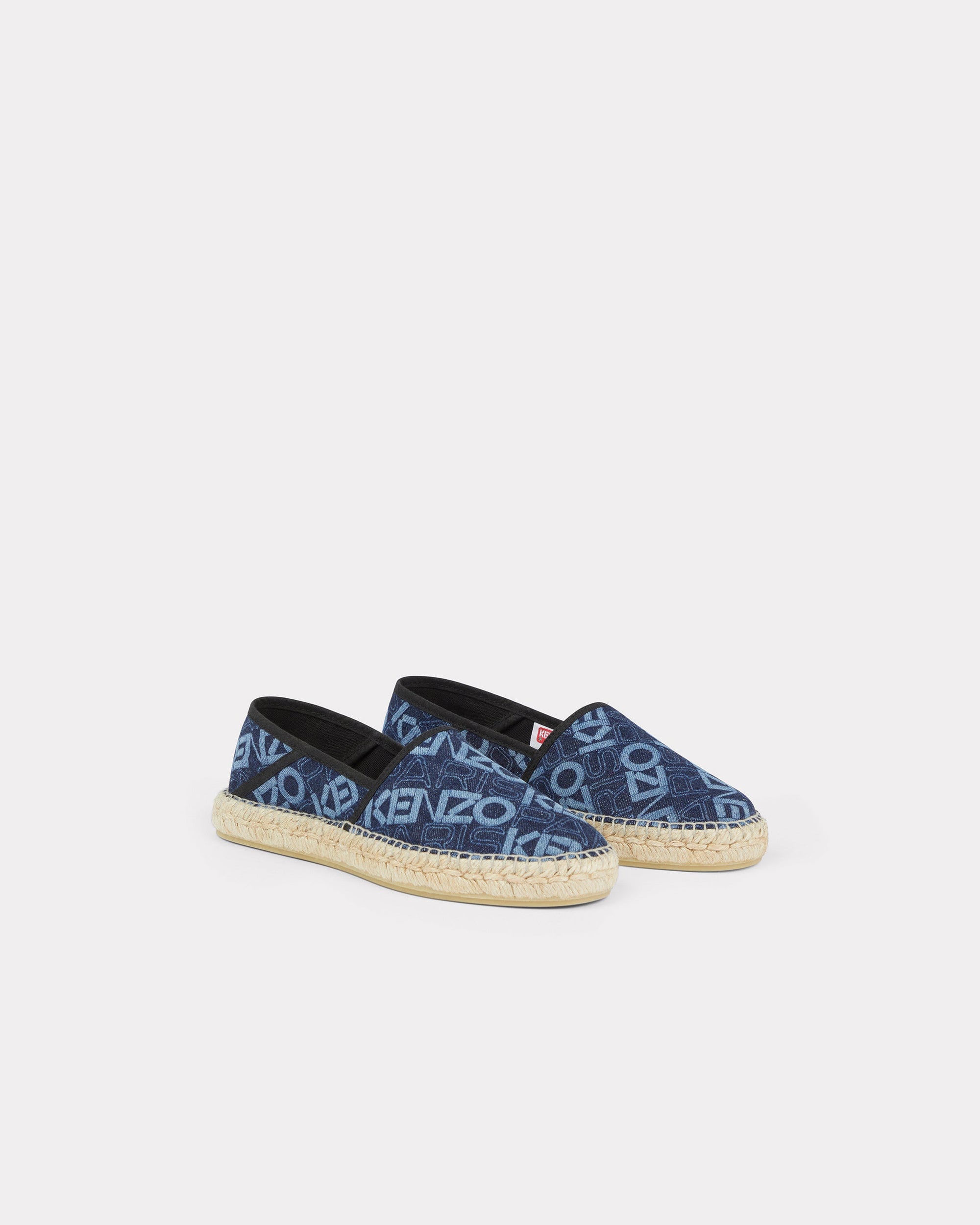 Espadrilles plates Logo en denim - Rinse Blue