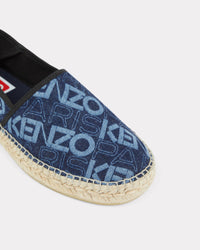 Espadrilles plates Logo en denim - Rinse Blue