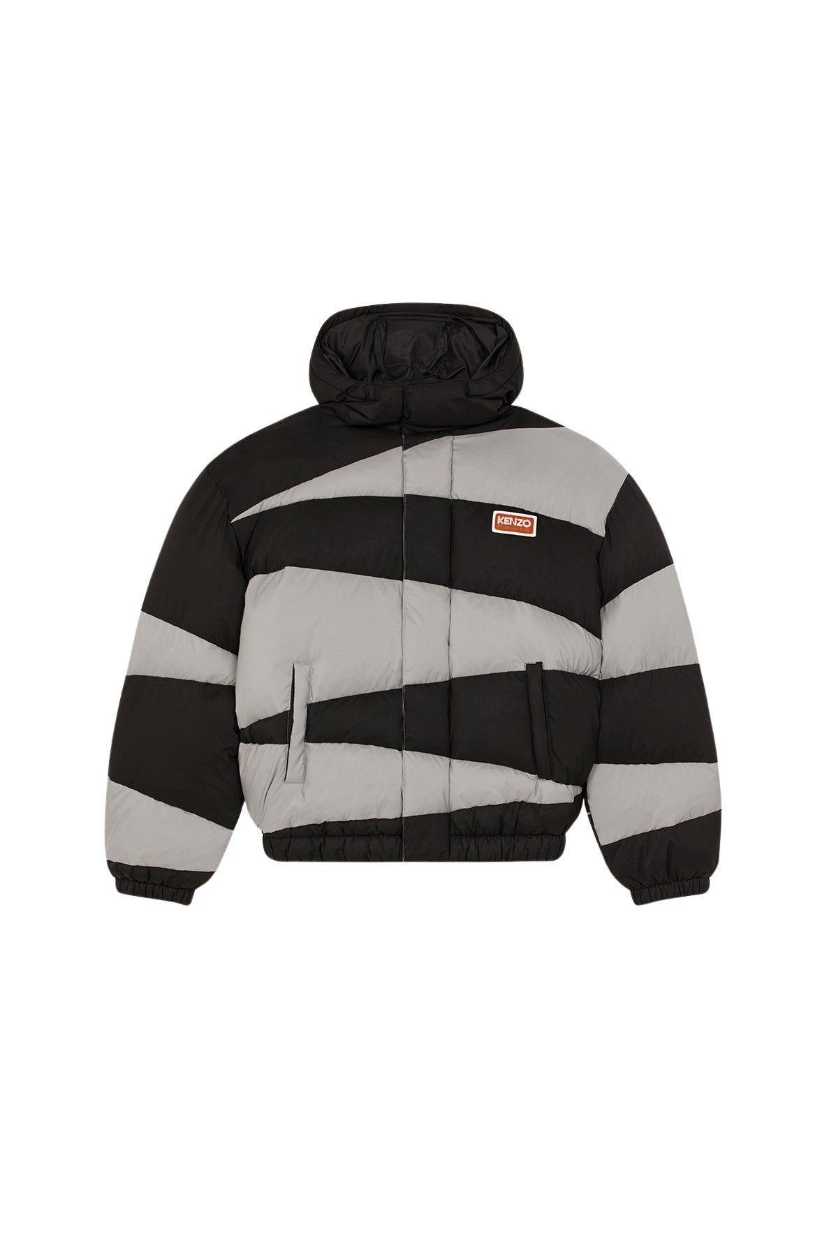 Doudoune à capuche "Kenzo Dazzle Stripe" - Black