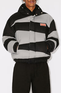 Doudoune à capuche "Kenzo Dazzle Stripe" - Black