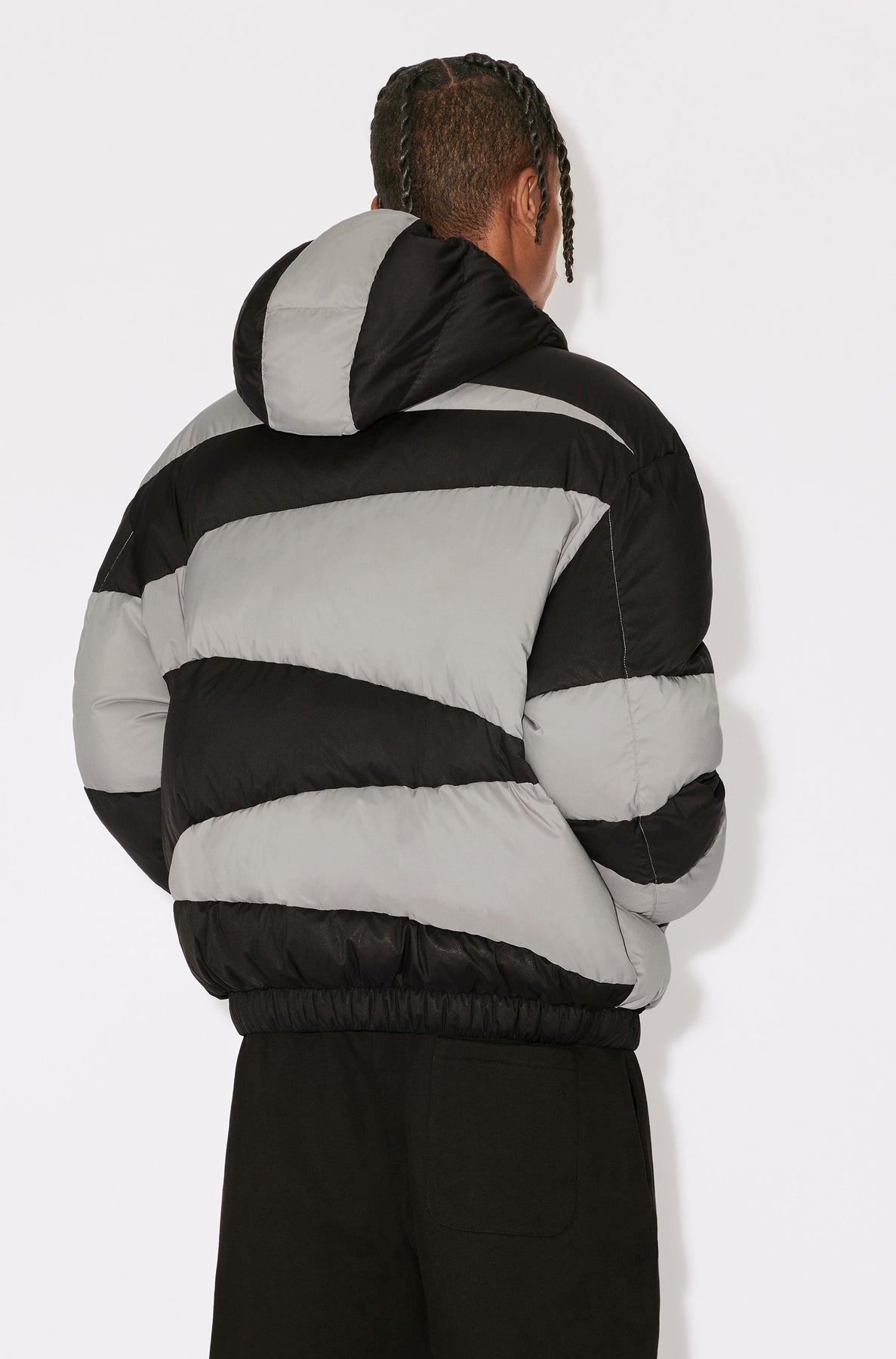 Doudoune à capuche Kenzo Dazzle Stripe - Black