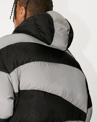 Doudoune à capuche "Kenzo Dazzle Stripe" - Black