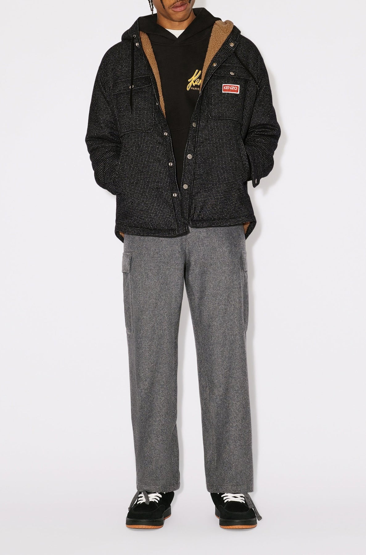 Pantalon cargo en laine - Stone Grey