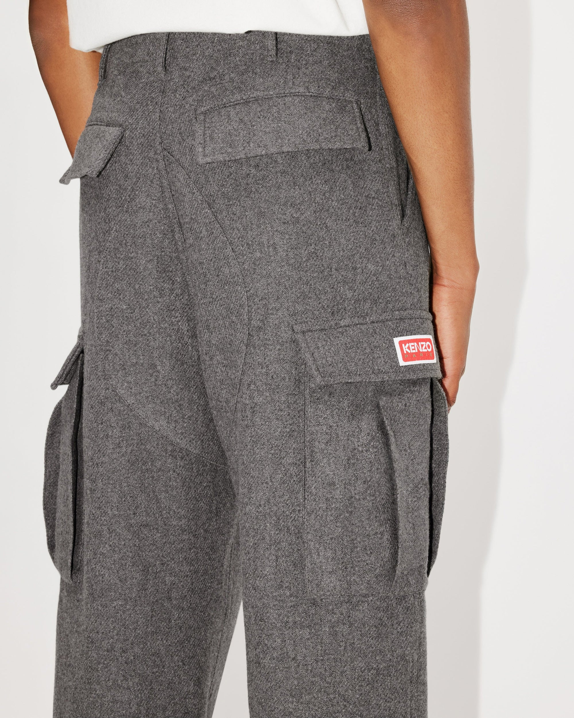 Pantalon cargo en laine - Stone Grey