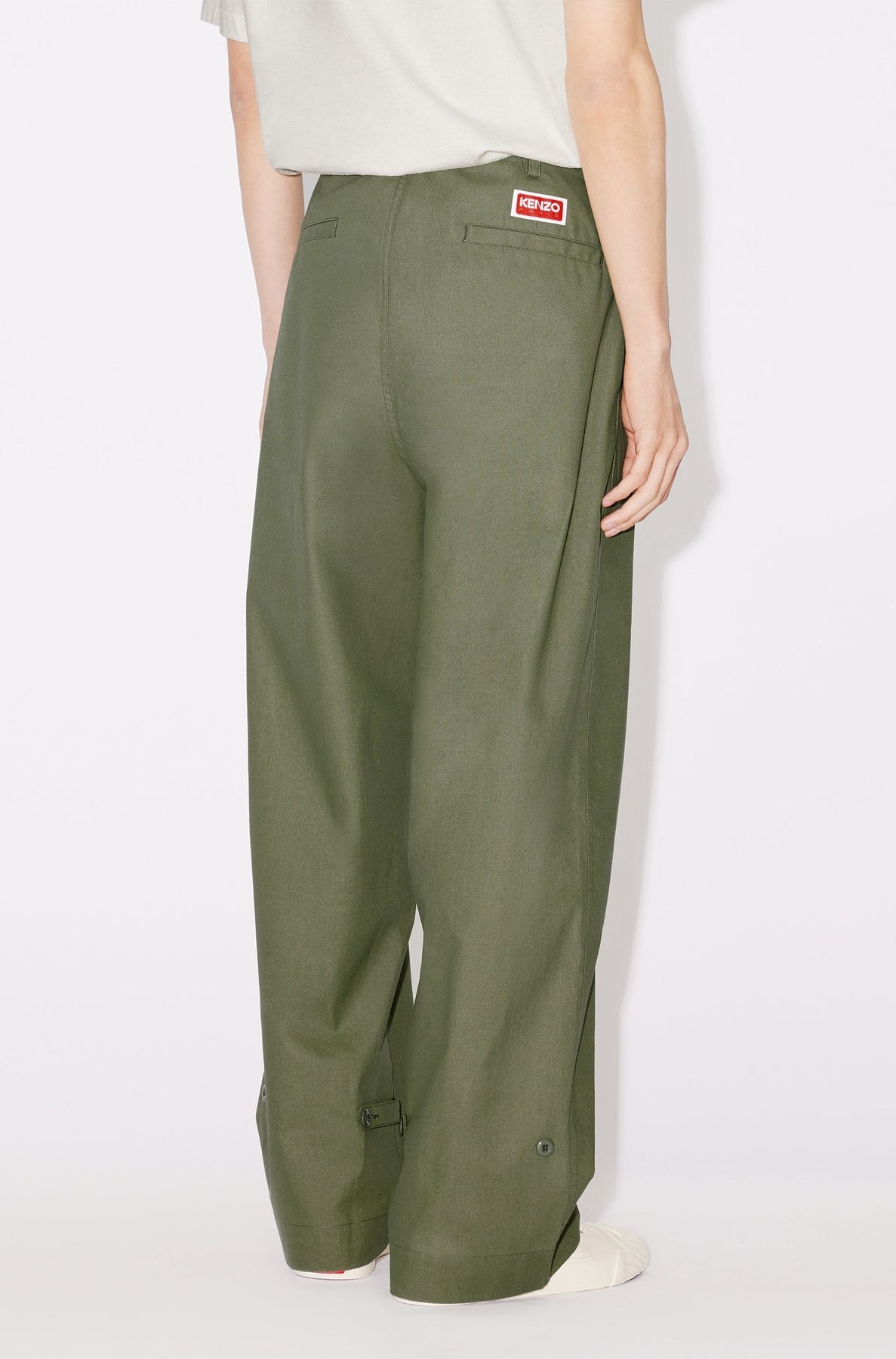 Oversized straight trousers - Dark Khaki