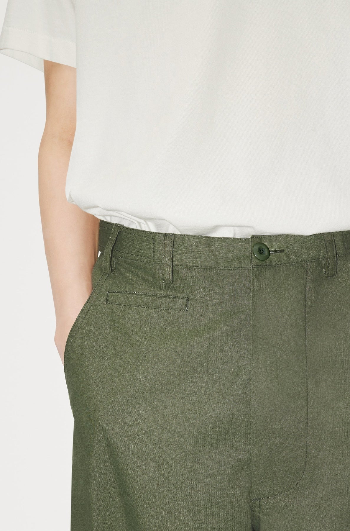 Oversized straight trousers - Dark Khaki