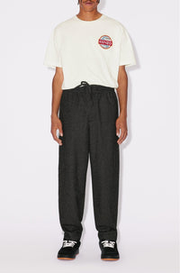 Pantalon cargo à carreaux en laine - Anthracite