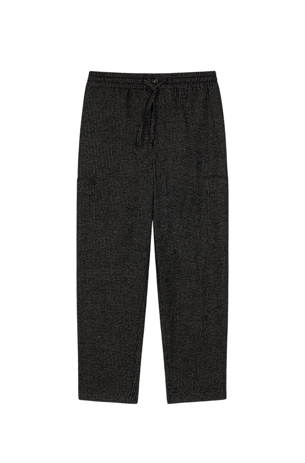 Pantalon cargo à carreaux en laine - Anthracite