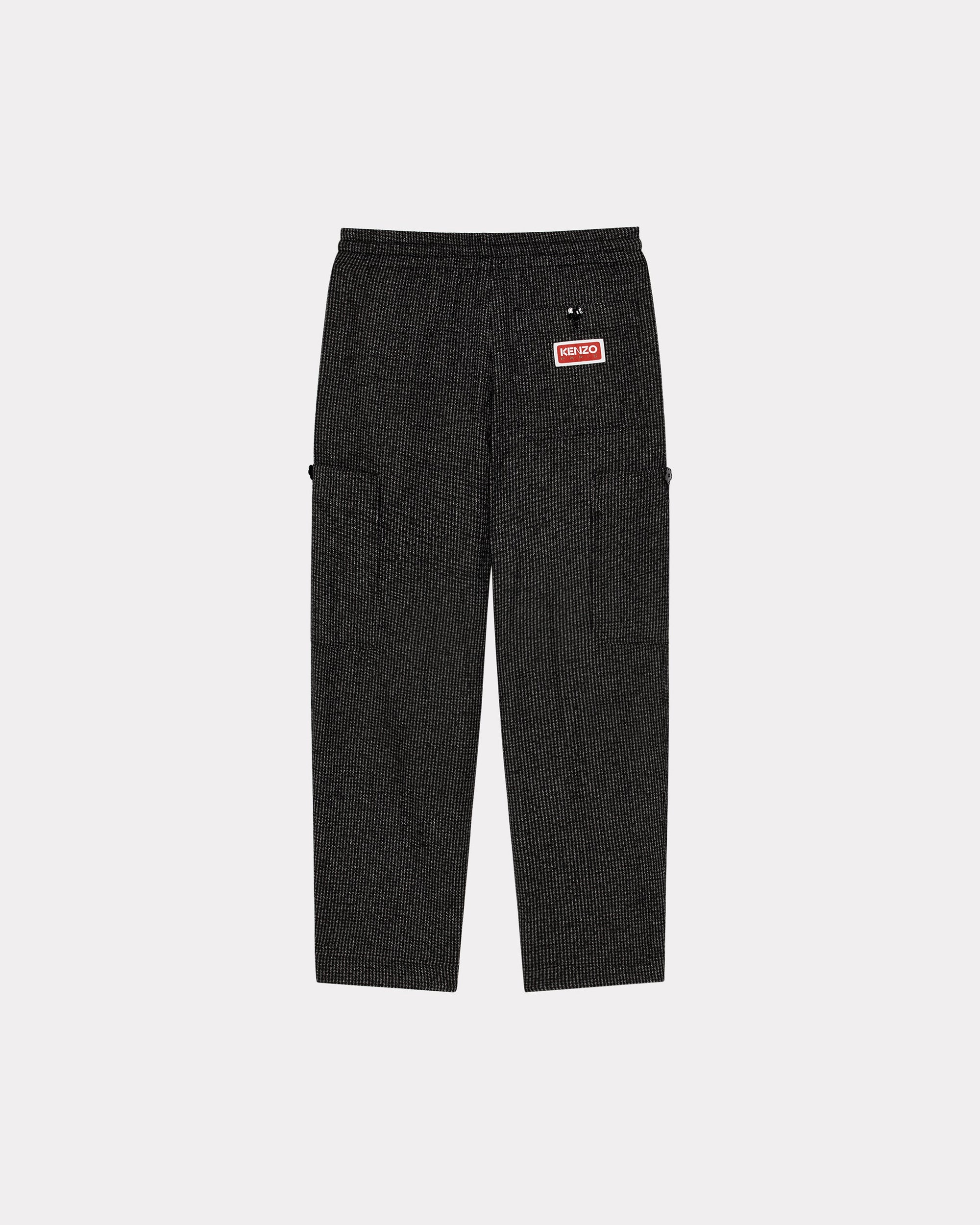 Pantalon cargo à carreaux en laine - Anthracite