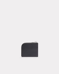 Portefeuille zippé "Kenzo Target" en cuir - Black