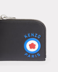 Portefeuille zippé "Kenzo Target" en cuir - Black