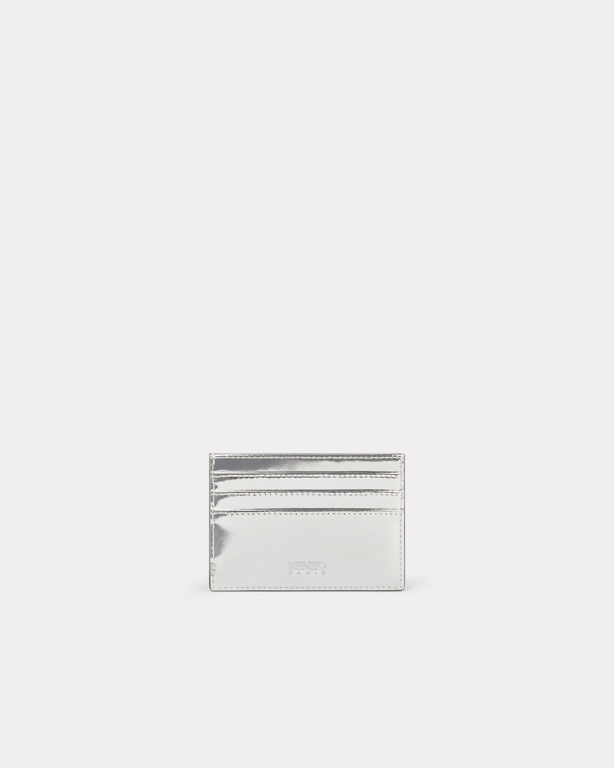 Porte-cartes "Kenzo Paris" en cuir - Silver