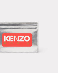 Porte-cartes "Kenzo Paris" en cuir - Silver