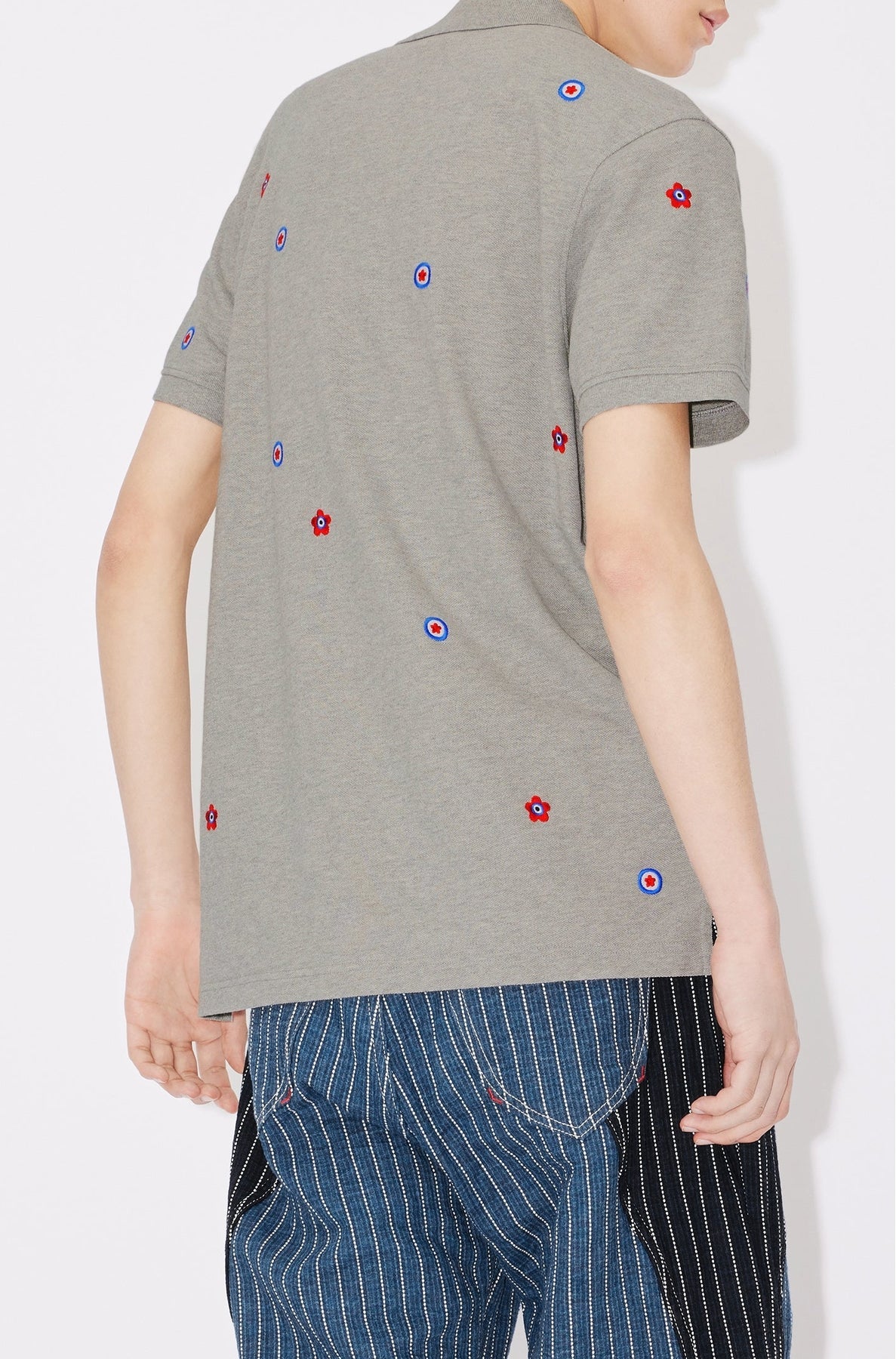 Kenzo Target" embroidered polo shirt - Pearl Grey