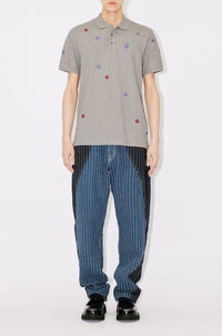 Kenzo Target" embroidered polo shirt - Pearl Grey