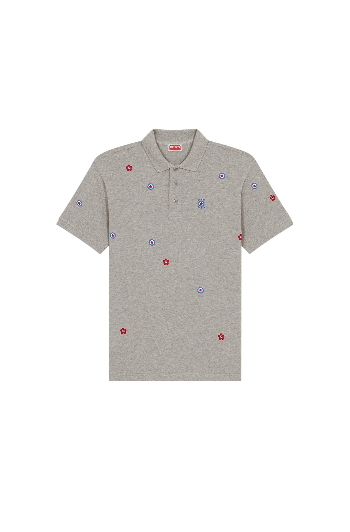 Kenzo Target" embroidered polo shirt - Pearl Grey