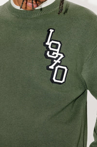 Pull brodé "Tiger Varsity" en laine - Dark Khaki