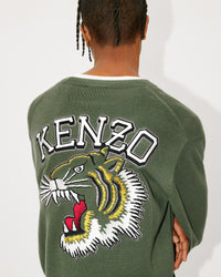 Pull brodé "Tiger Varsity" en laine - Dark Khaki