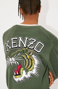 Pull brodé Tiger Varsity en laine - Dark Khaki