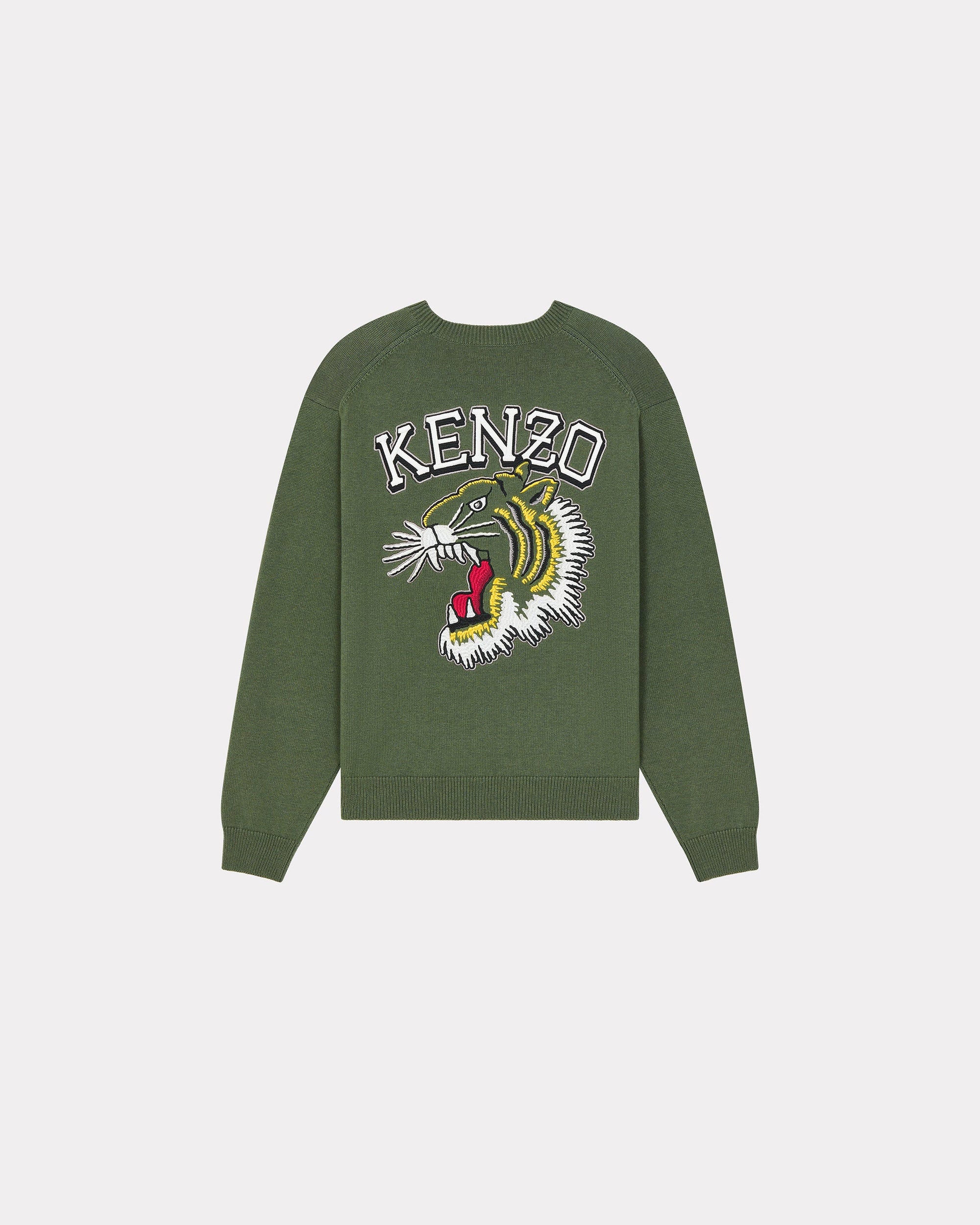 Pull brodé "Tiger Varsity" en laine - Dark Khaki