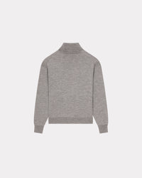 Pull col roulé "Kenzo Target" en laine - Pearl Grey