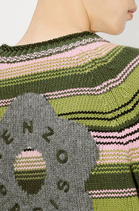 Pull à rayures en laine - Green