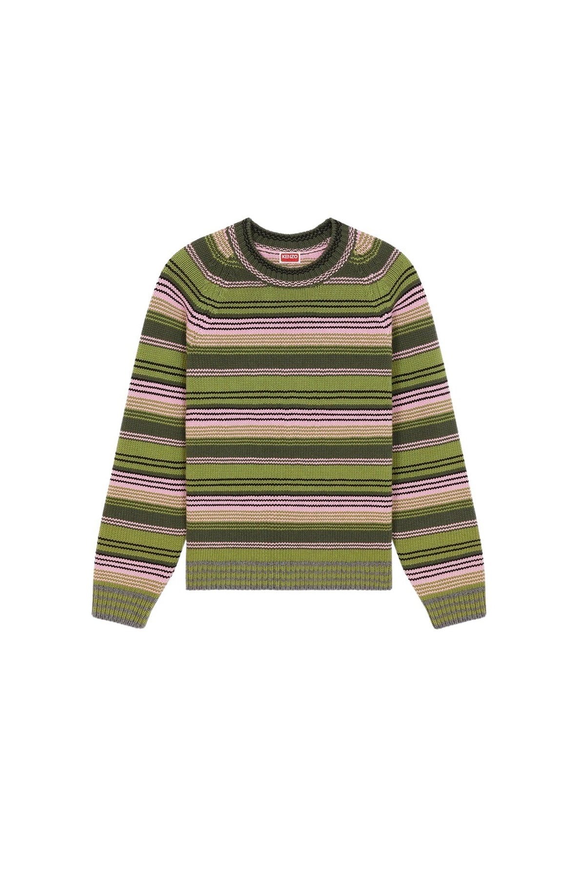 Pull à rayures en laine - Green