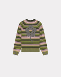 Pull à rayures en laine - Green