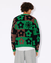 Pull à carreaux "Boke Flower Checkerboard" en laine - Grass Green