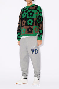 Pull à carreaux "Boke Flower Checkerboard" en laine - Grass Green