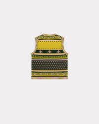 Gilet en tricot "Fairisle" en laine - Green